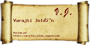 Varajti Jolán névjegykártya