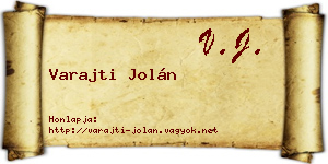 Varajti Jolán névjegykártya